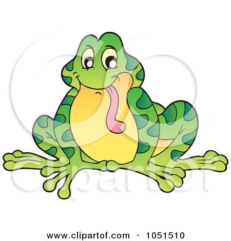 Royalty-Free Vector Clip Art Illustration of a Frog Hanging His Tongue Out by visekart