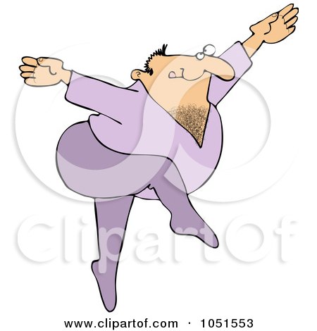 Royalty-Free Vector Clip Art Illustration of a Male Ballet Dancer In Purple by djart