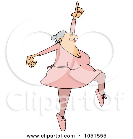 Royalty-Free Vector Clip Art Illustration of a Senior Woman Dancing Ballet by djart