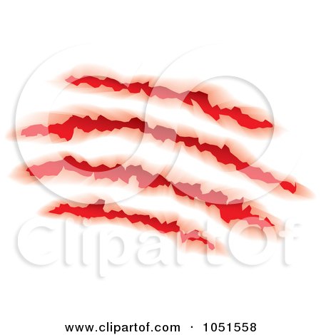 Royalty-Free Vector Clip Art Illustration of a Red Animal Claw Tears by michaeltravers