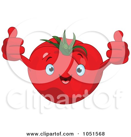 Royalty-Free Vector Clip Art Illustration of a Happy Tomato Character by Pushkin