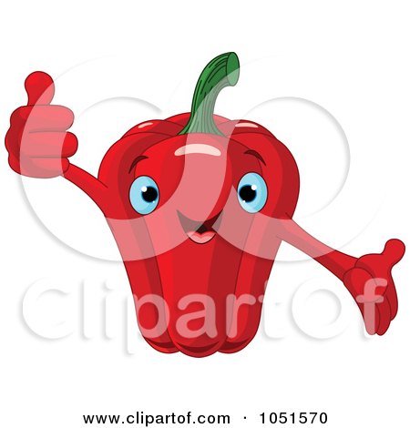 Royalty-Free Vector Clip Art Illustration of a Happy Red Bell Pepper Character by Pushkin