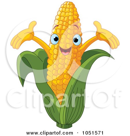 Royalty-Free Vector Clip Art Illustration of a Happy Corn Character by Pushkin
