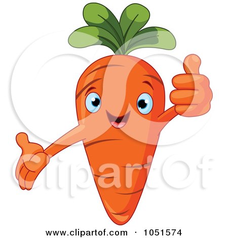 Royalty-Free Vector Clip Art Illustration of a Happy Carrot Character by Pushkin
