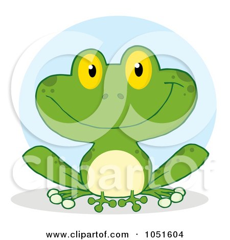 Royalty-Free Vector Clip Art Illustration of a Smiling Green Frog - 2 by Hit Toon