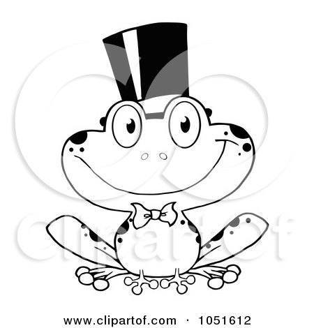 Royalty-Free Vector Clip Art Illustration of an Outlined Frog Groom by Hit Toon