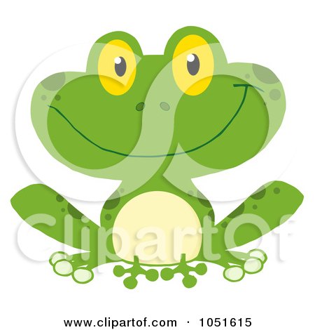 Royalty-Free Vector Clip Art Illustration of a Smiling Green Frog - 3 by Hit Toon