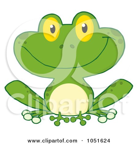 Royalty-Free Vector Clip Art Illustration of a Smiling Green Frog - 1 by Hit Toon