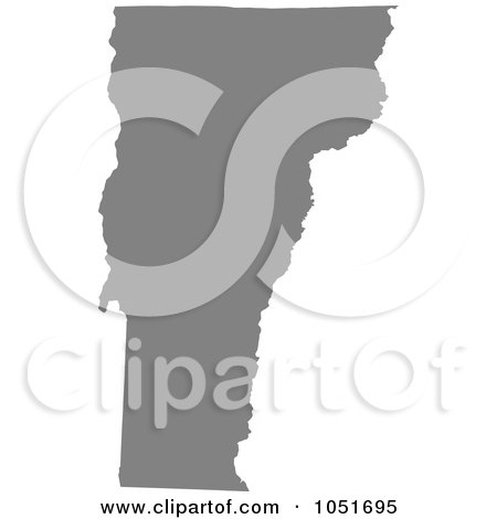 Royalty-Free Vector Clip Art Illustration of a Gray Silhouetted Shape Of The State Of Vermont, United States by Jamers