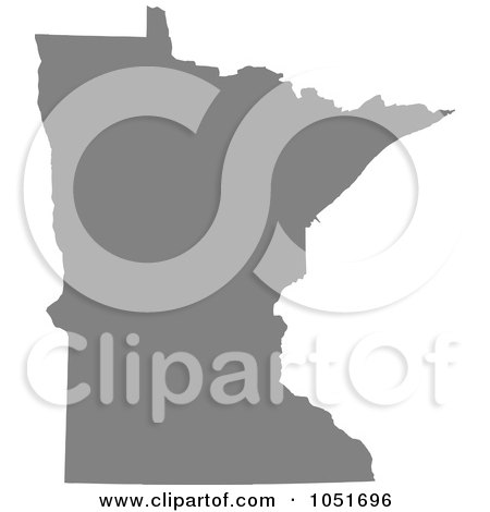 Royalty-Free Vector Clip Art Illustration of a Gray Silhouetted Shape Of The State Of Minnesota, United States by Jamers