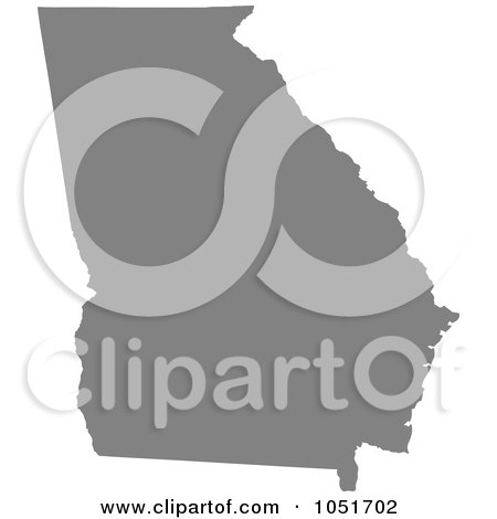 Royalty-Free Vector Clip Art Illustration of a Gray Silhouetted Shape Of The State Of Georgia, United States by Jamers
