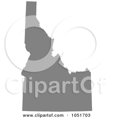 Royalty-Free Vector Clip Art Illustration of a Gray Silhouetted Shape Of The State Of Idaho, United States by Jamers
