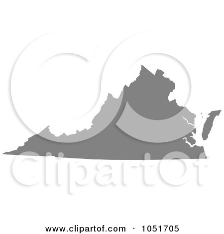 Royalty-Free Vector Clip Art Illustration of a Gray Silhouetted Shape Of The State Of Virginia, United States by Jamers