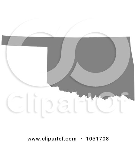 Royalty-Free Vector Clip Art Illustration of a Gray Silhouetted Shape Of The State Of Oklahoma, United States by Jamers
