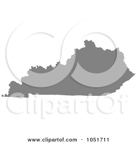Royalty-Free Vector Clip Art Illustration of a Gray Silhouetted Shape Of The State Of Kentucky, United States by Jamers