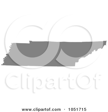 Royalty-Free Vector Clip Art Illustration of a Gray Silhouetted Shape Of The State Of Tennessee, United States by Jamers