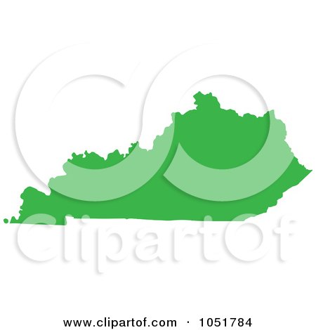 Royalty-Free Vector Clip Art Illustration of a Green Silhouetted Shape Of The State Of Kentucky, United States by Jamers