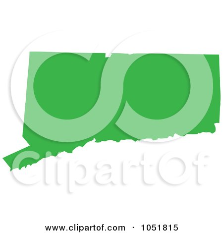 Royalty-Free Vector Clip Art Illustration of a Green Silhouetted Shape Of The State Of Connecticut, United States by Jamers