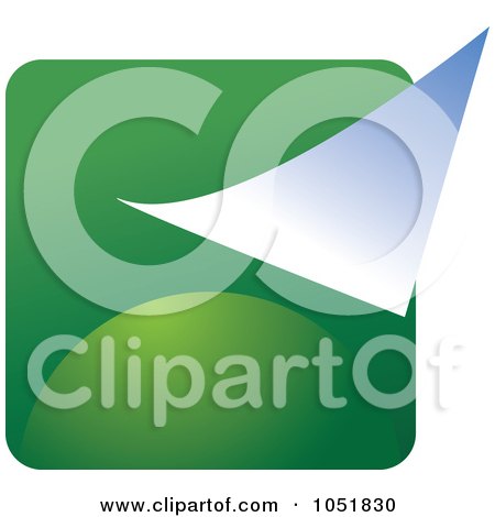 Royalty-Free Vector Clip Art Illustration of a Green Abstract Cube Logo by Eugene