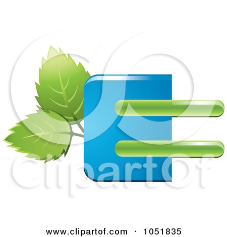 Royalty-Free Vector Clip Art Illustration of a Blue And Green Leaf Logo by Eugene