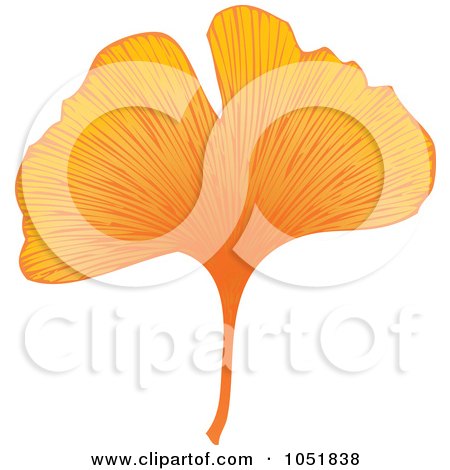 Royalty-Free Vector Clip Art Illustration of an Orange Ginkgo Leaf by Eugene