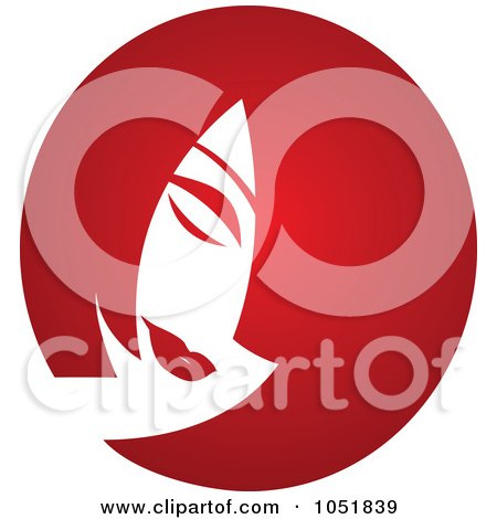 Royalty-Free Vector Clip Art Illustration of a Red Hairstyle Salon Logo by Eugene