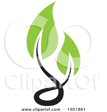 Royalty-Free Vector Clip Art Illustration of a Seedling Plant Ecology Logo - 4 by elena