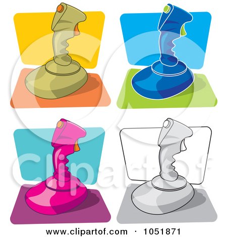 Royalty-Free Vector Clip Art Illustration of a Digital Collage Of Retro Video Game Joysticks by Any Vector