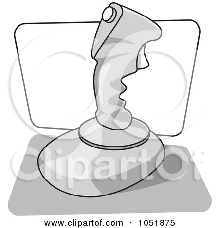 Royalty-Free Vector Clip Art Illustration of a Gray Retro Video Game Joystick by Any Vector
