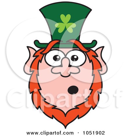 Royalty-Free Vector Clip Art Illustration of a Surprised St Paddy's Day Leprechaun by Zooco