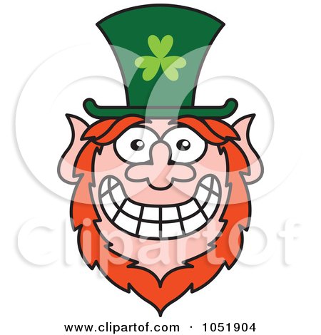 Royalty-Free Vector Clip Art Illustration of a St Paddy's Day Leprechaun With A Big Smile by Zooco