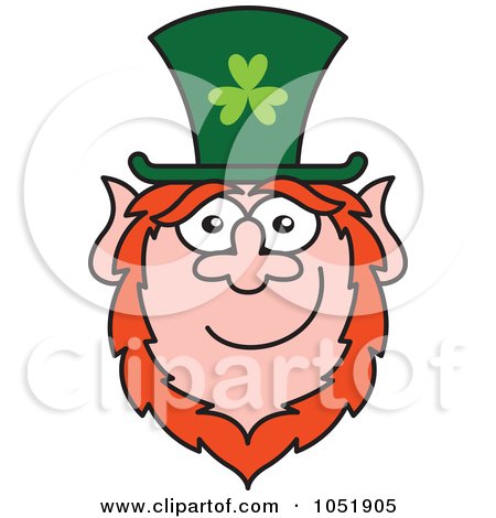 Royalty-Free Vector Clip Art Illustration of a St Paddy's Day Leprechaun Smiling by Zooco