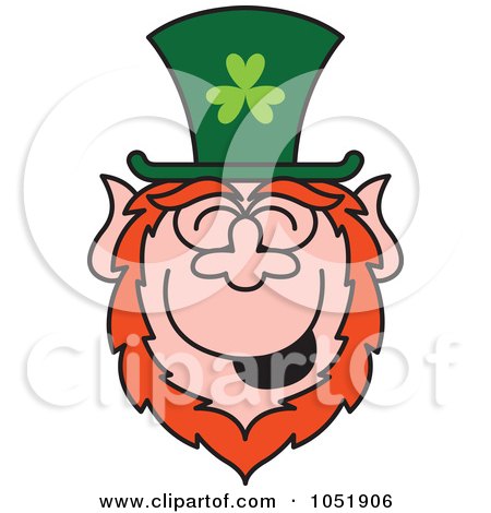Royalty-Free Vector Clip Art Illustration of a St Paddy's Day Leprechaun Laughing by Zooco