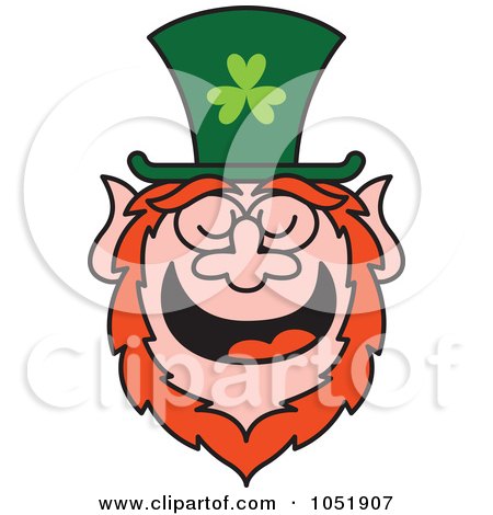Royalty-Free Vector Clip Art Illustration of a St Patrick's Day Leprechaun Laughing by Zooco