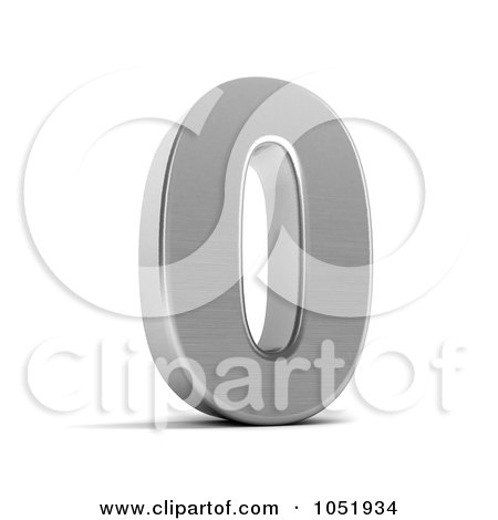 Royalty-Free 3d Clip Art Illustration of a 3d Chrome Symbol; Number 0 by stockillustrations