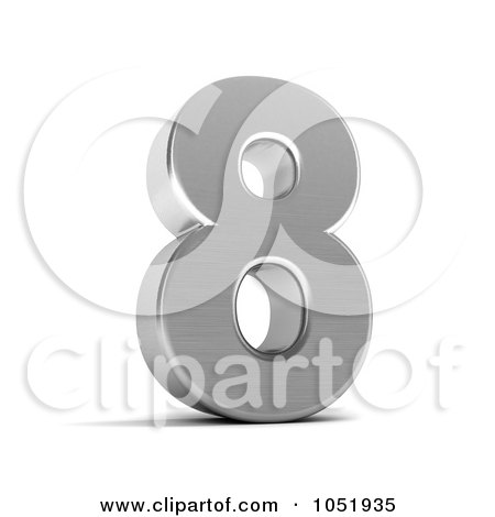 Royalty-Free 3d Clip Art Illustration of a 3d Chrome Symbol; Number 8 by stockillustrations