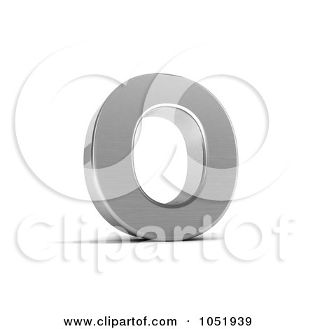 Royalty-Free 3d Clip Art Illustration of a 3d Chrome Alphabet Symbol; Letter O by stockillustrations