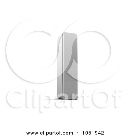 Royalty-Free 3d Clip Art Illustration of a 3d Chrome Alphabet Symbol; Letter I by stockillustrations