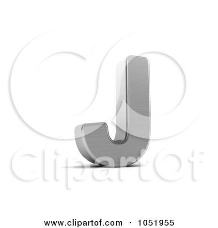 Royalty-Free 3d Clip Art Illustration of a 3d Chrome Alphabet Symbol; Letter J by stockillustrations