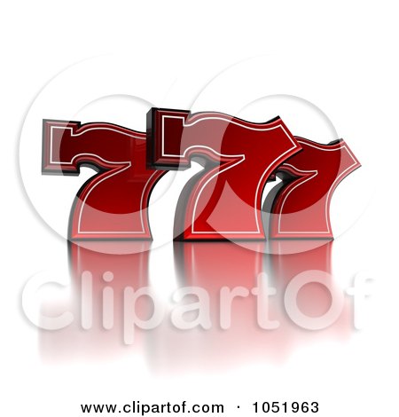 Royalty-Free 3d Clip Art Illustration of 3d Red Triple Lucky Sevens 777 by stockillustrations