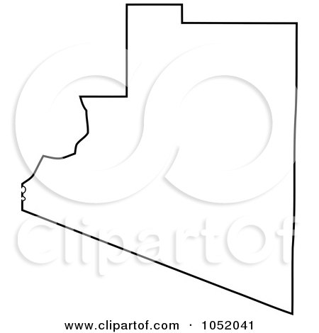Royalty-Free Vector Clipart Illustration of a Black Outline Of Yuma County, Arizona, United States by Jamers
