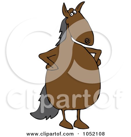 Royalty-Free Vector Clip Art Illustration of an Upset Horse Standing With His Hands On His Hips by djart