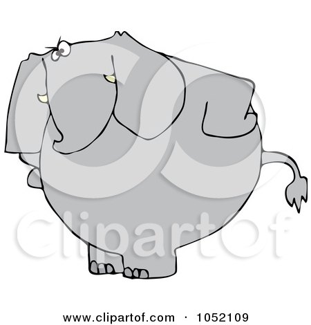 Royalty-Free Vector Clip Art Illustration of an Upset Elephant Standing With His Hands On His Hips by djart