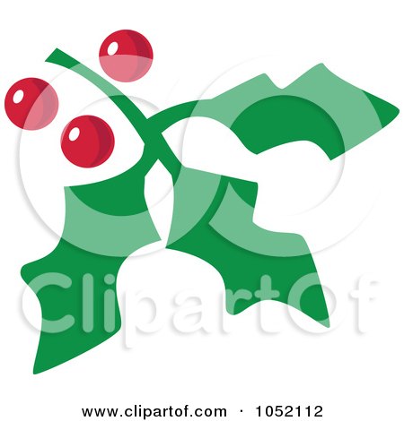 Royalty-Free Vector Clip Art Illustration of a Holly Branch With Berries by peachidesigns