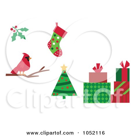 Royalty-Free Vector Clip Art Illustration of a Digital Collage Of Christmas Icons by peachidesigns