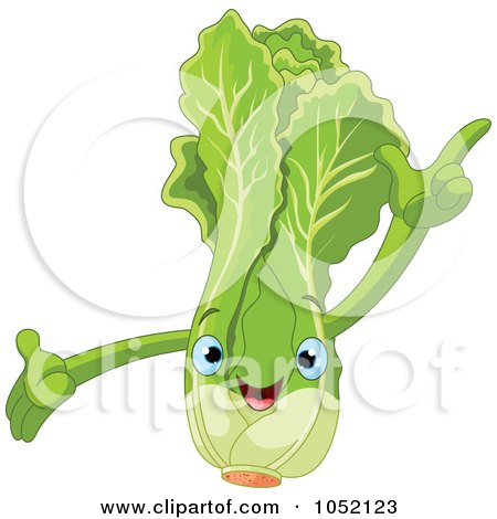 Royalty-Free Vector Clip Art Illustration of a Happy Lettuce Character by Pushkin