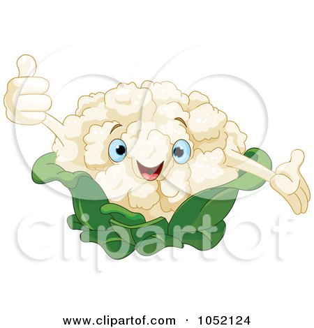 Royalty-Free Vector Clip Art Illustration of a Happy Cauliflower Character by Pushkin