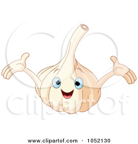 Royalty-Free Vector Clip Art Illustration of a Happy Garlic Character by Pushkin