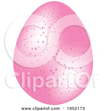 Royalty-Free 3d Vector Clip Art Illustration of a 3d Speckled Pink Easter Egg by elaineitalia