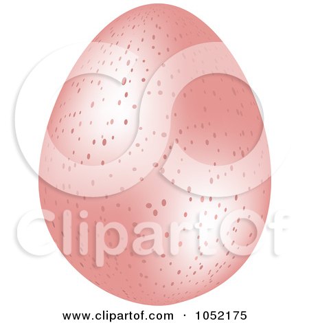 Royalty-Free 3d Vector Clip Art Illustration of a 3d Speckled Pastel Pink Easter Egg by elaineitalia